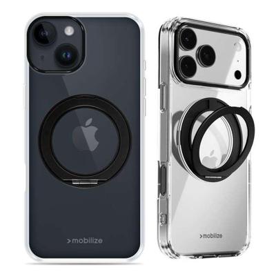 Mobilize MagSafe Compatible 360 Rotating Ring Stand Case Apple iPhone 13/14 Clear/Black