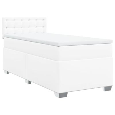 Boxspring met matras kunstleer wit 200x200 cm