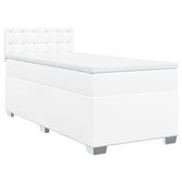 Boxspring met matras kunstleer wit 140x190 cm - thumbnail