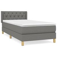 Boxspring met matras stof donkergrijs 80x200 cm - thumbnail