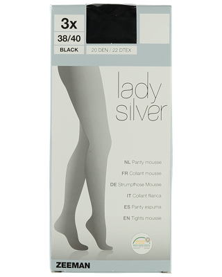 Lady silver Panty - Zwart Lady silver Panty - Zwart