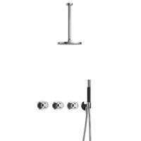 Hotbath Cobber - CW7067 - Inbouw Regendoucheset - Chroom - 2 Stopkranen - Thermostatisch - Plafondbuis 30 cm - Hoofddouche 200 mm - Ronde Handdouche - Waterbesparend - thumbnail