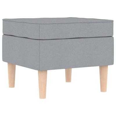 Fauteuil met voetenbankje stof lichtgrijs