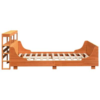 Bedframe zonder matras massief grenenhout wasbruin 120x200 cm