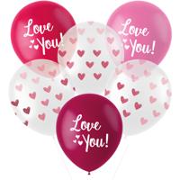 Ballonnen &apos;Love You!&apos; Mix Roze (6st) - thumbnail