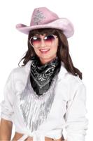 Bandana met strass franjes zwart - thumbnail