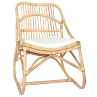 VidaXL Stoel rattan en linnen - thumbnail