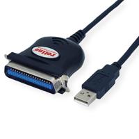 ROLINE USB converter kabel USB naar IEEE 1284, zwart, 1,8 m - thumbnail