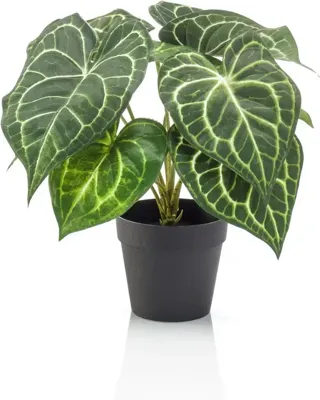 Anthurium bush in pot 23 cm kunstbloem zijde nepbloem Emerald - Emerald
