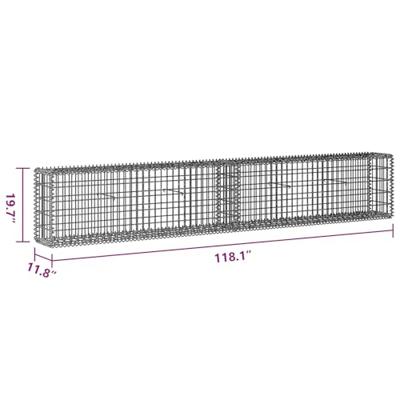 VidaXL Schanskorfmuur met deksels 300x30x50 cm gegalvaniseerd staal