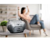Lenco Portable FM Radio CD- Cassette player Silver - SCD-420SI - thumbnail