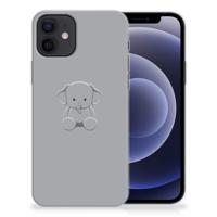 iPhone 12 | 12 Pro (6.1") Telefoonhoesje met Naam Grijs Baby Olifant - thumbnail