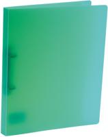 Bronyl ringmap, voor ft A4, uit PP, 2 D-ringen van 15 mm, transparant groen - thumbnail