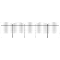 Tuinhek met speerpunt staal 892,5x175 cm zwart - thumbnail