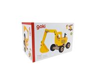 Goki houten graafmachine geel - thumbnail