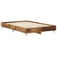Bedframe zonder matras 135x190 cm bewerkt hout oud hout - thumbnail