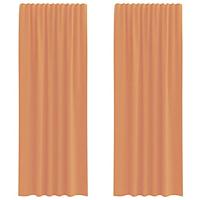 VidaXL Voile gordijnen met roedezakken 2 st terracotta - thumbnail