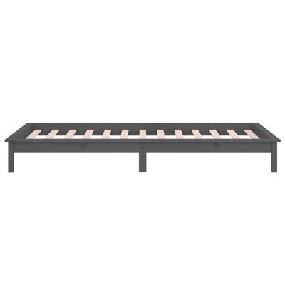 Bedframe LED massief hout grijs 120x190 cm