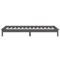 Bedframe LED massief hout grijs 120x190 cm - thumbnail