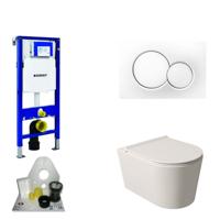 Geberit UP320 Toiletset Wandcloset Salenzi Civita Mat Wit met Sigma 01 Drukplaat - thumbnail