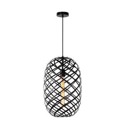 Lucide WOLFRAM - Hanglamp - Ø 32 cm - 1xE27 - Zwart