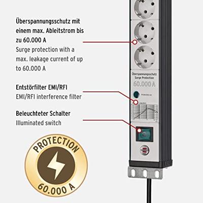 Brennenstuhl Premium-Line stekkerdoos 6-voudig 19" formaat - thumbnail