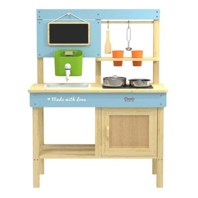 Classic World houten buiten speelkeuken met accesoires, 7dlg. Classic World houten buiten speelkeuken met accesoires, 7dlg.