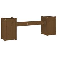 Bankje met plantenbakken 180x36x63 cm grenenhout honingbruin - thumbnail