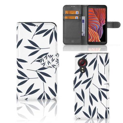 Samsung Galaxy Xcover 5 Hoesje Leaves Blue Samsung Galaxy Xcover 5 Hoesje Leaves Blue