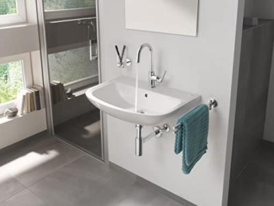 Grohe QuickFix Start Flow draaibare wastafelkraan met trekwaste chroom