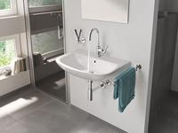 Grohe QuickFix Start Flow draaibare wastafelkraan met trekwaste chroom - thumbnail