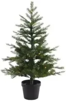 Everlands Grandis verlichte kunstkerstboom op batterijen groen 120cm, 100 lampjes - thumbnail