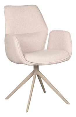 LABEL51 Draaibare Eetkamerstoel 'Mellow' Bouclé, kleur Naturel