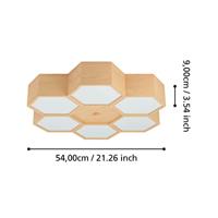 EGLO Mirlas Plafondlamp - Bruin/Wit - thumbnail