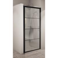 BWS Nisdeur Frame 70x200 cm 8 mm NANO Glas Mat Zwart Raster - thumbnail