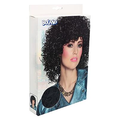 Pruik krul club zwart