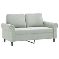 3-delige Loungeset met kussens fluweel lichtgrijs - thumbnail