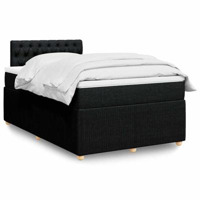 Boxspring met matras stof zwart 120x190 cm