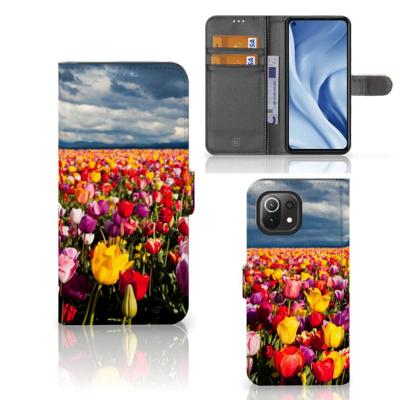Xiaomi 11 Lite 5G NE | Mi 11 Lite Hoesje Tulpen | Portemonnee hoesje Xiaomi 11 Lite 5G NE | Mi 11 Lite Hoesje Tulpen | Portemonnee hoesje