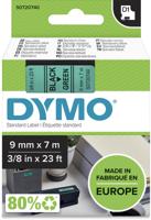 Dymo D1 tape 9 mm, zwart op groen - thumbnail