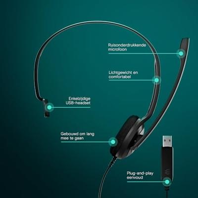 Sennheiser PC 7 USB Headset Bedraad Hoofdband Kantoor/callcenter USB Type-A Zwart