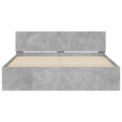 Bedframe met hoofdeinde betongrijs 140x190 cm