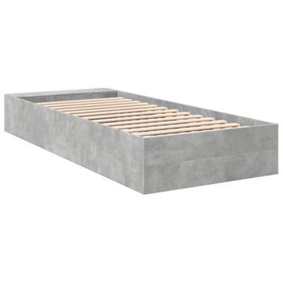 Bedframe bewerkt hout betongrijs 100x200 cm