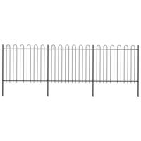 vidaXL Tuinhek met ronde bovenkant 5,1x1,5 m staal zwart - thumbnail