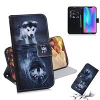 Wolf en hond patroon gekleurde tekening horizontale Flip lederen case voor Huawei Honor quater met houder & card slots & portemonnee - thumbnail