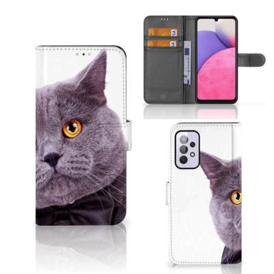 Samsung Galaxy A33 5G | Telefoonhoesje | Met pasjeshouder | Kat