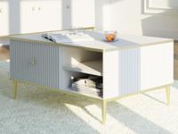 Salontafel PEGASUS 90 cm wit/goud - thumbnail