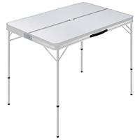 Campingtafel inklapbaar met 2 banken aluminium wit - thumbnail