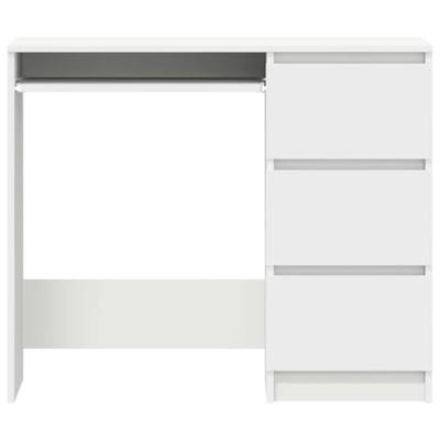 Bureau 90x45x76 cm bewerkt hout wit