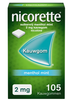 Nicorette Suikervrij Kauwgom Menthol Mint 2mg